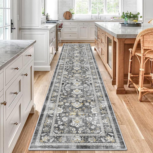 LOKHOM Washable Runner Rug, Non-Slip Vintage Farmhouse Design