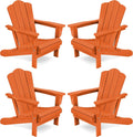 Folding Adirondack Chair Set of 4 - Space-Saving All-Weather Seating
