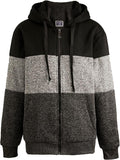 Facitisu Flannel Hoodies for Men Sherpa Lined Plaid Jacket - Warm Mens