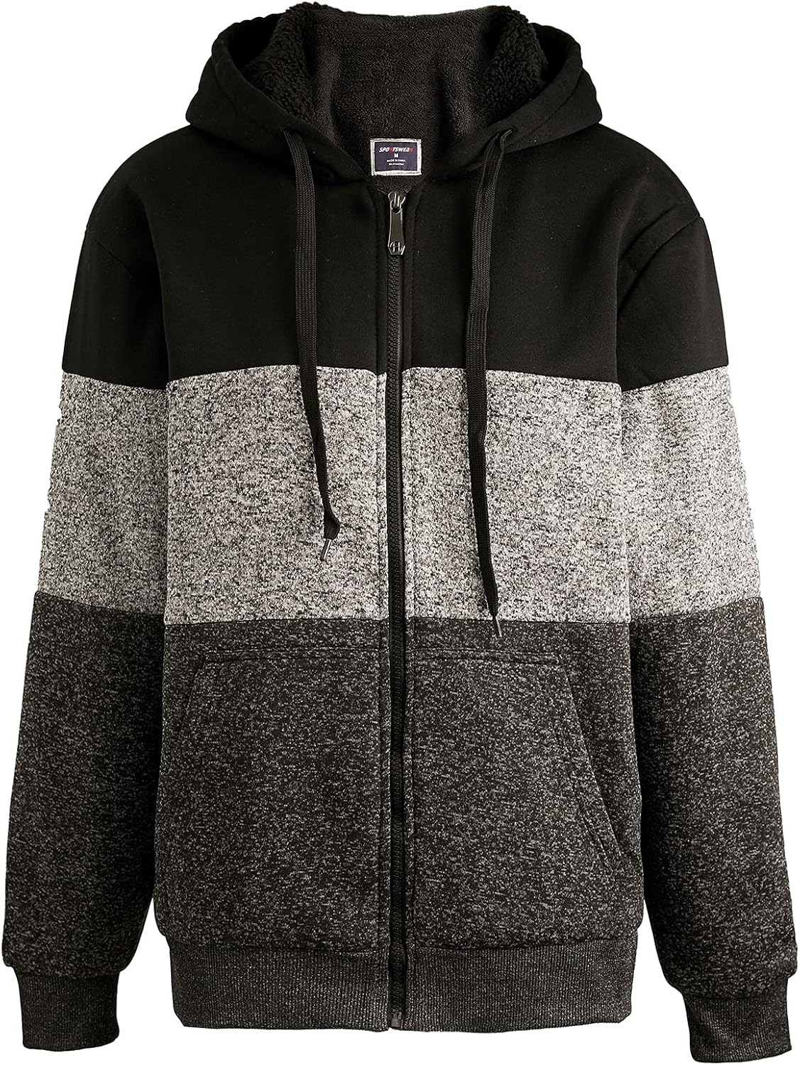 Facitisu Flannel Hoodies for Men Sherpa Lined Heavy Fleece