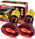 REPTIZOO 75W Red Infrared Reptile Heat Lamp Bulb 2PCS - Night Heat