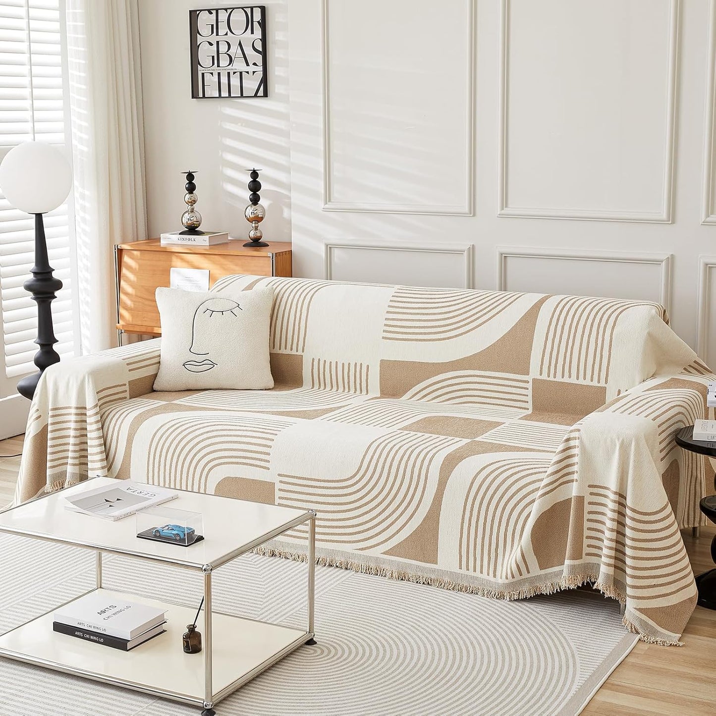 Boho Couch Cover Sofa Covers Washable for 3 Cushion Sofa