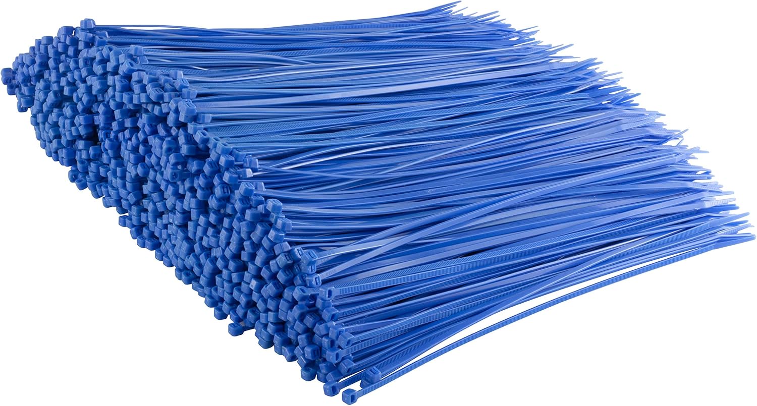 GTSE 12 Inch Blue Zip Ties - 1000 Bulk Pack for All Needs
