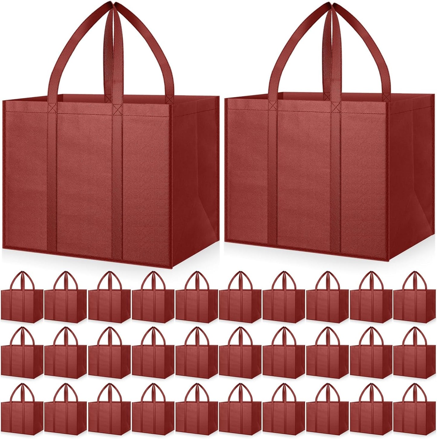 Heavy Duty Reusable Grocery Bags - 30 Pack Large Shopping Totes