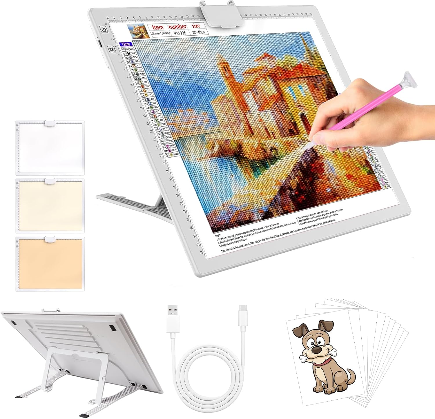 A3 Rechargeable LED Light Pad for Tracing and Drawing Art