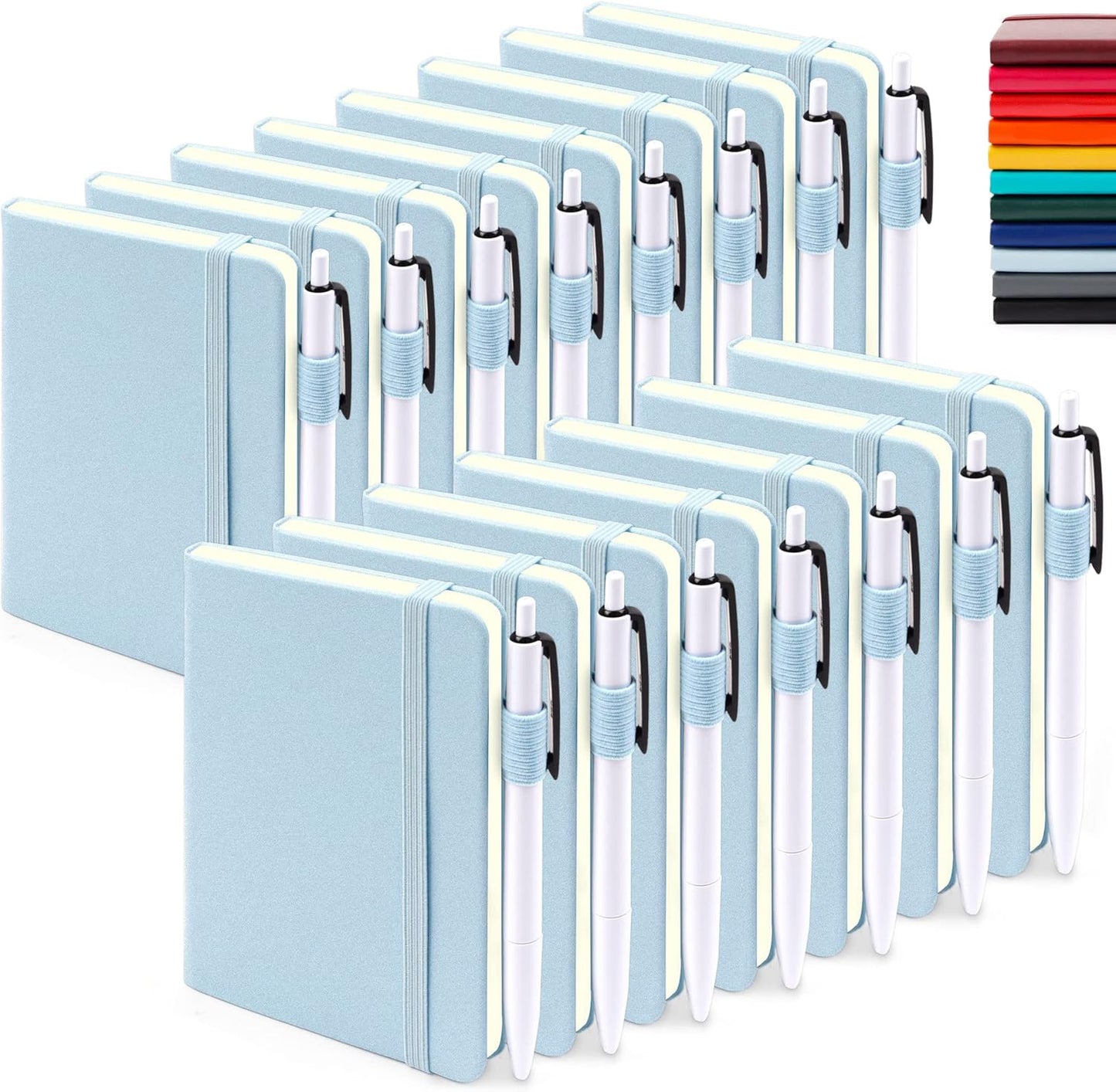 Feela 15 Pack Pocket Notebooks with Pens for School and Office