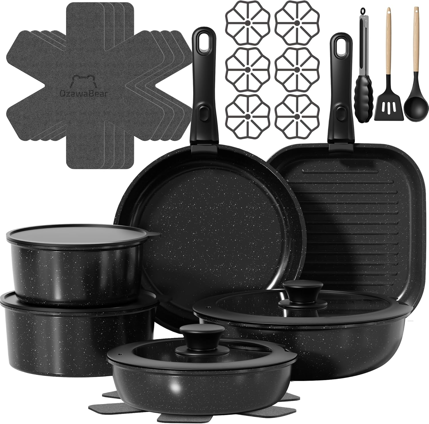 26 Pcs Non Stick Ceramic Cookware Set for Healthy Cooking