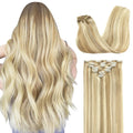 GOO GOO Clip in Hair Extensions 22in 120g - Natural Highlighted Blend