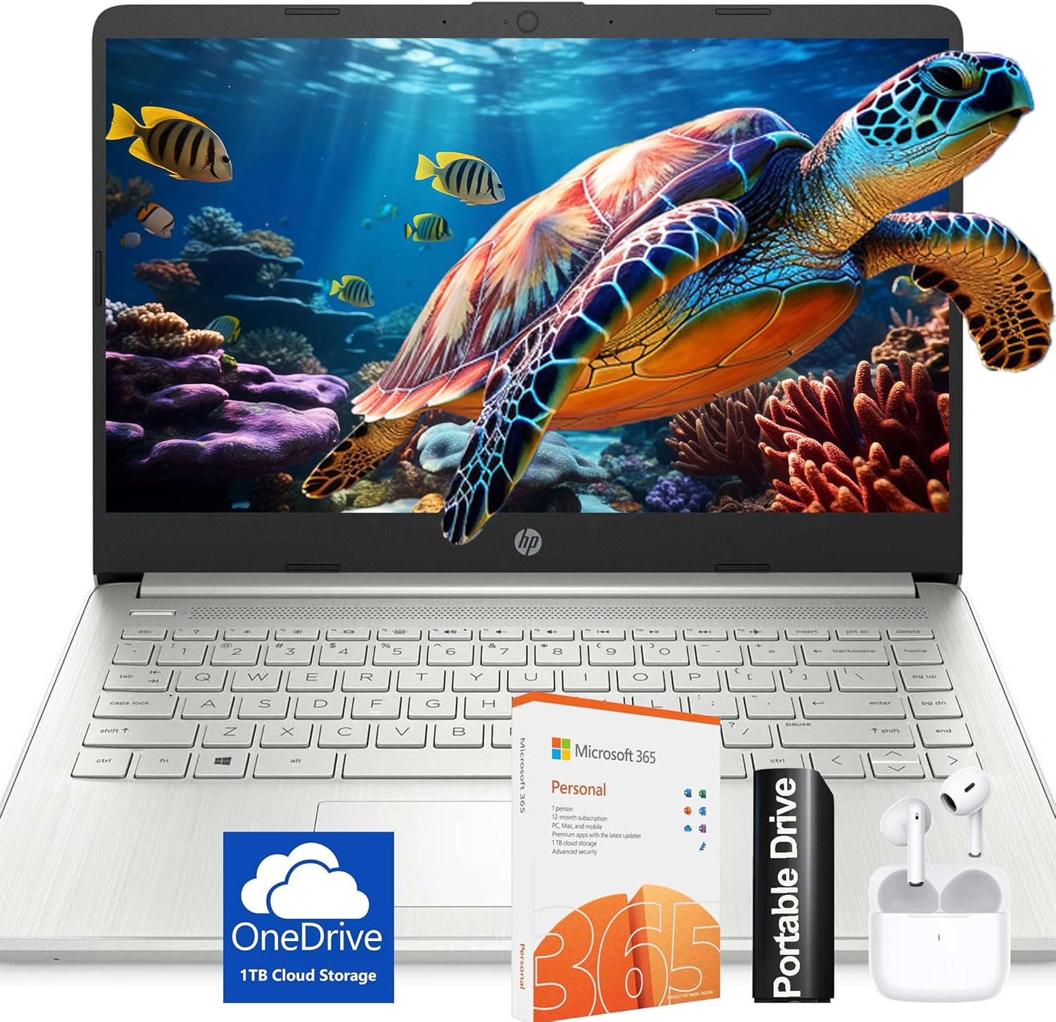 HP Ultralight Laptop: Intel Core Processor, Microsoft 365, Wireless Earbuds