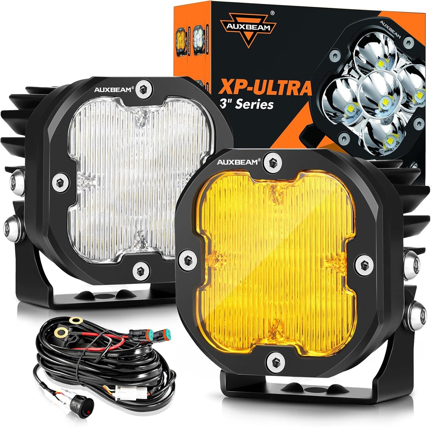 Auxbeam XP-Ultra Series 3 Inch Flood Beam LED Pods for Offroad