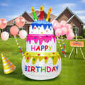 4ft Birthday Party Inflatable Cake with Lights for Lawn - Quick Setup