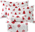 Softan Queen Micro Fleece Sheets Set - Warm Deer Print Queen Bedding