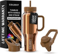 36 oz Gold Reflections Coldest Tumbler with Handle and Straw - Leak