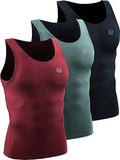 NELEUS Men's 3 Pack Dry Fit Compression Tank Top - Supportive