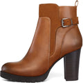 Women's Ankle Boots with Chunky Stacked Heel - Wide Sizes