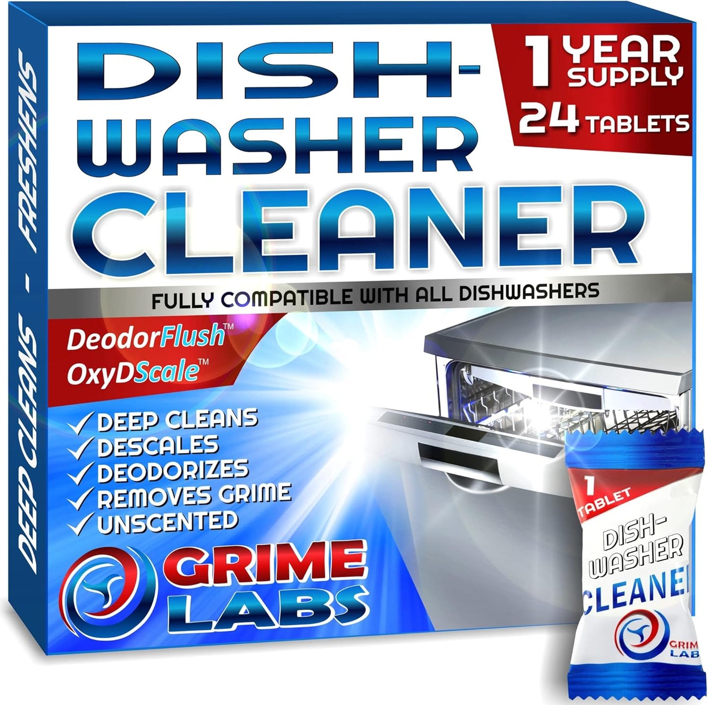 GRIME LABS Deep Clean Dishwasher Tablets