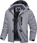 Men's Winter Ski Jacket with Hood - Water Resistant Fleece Parka