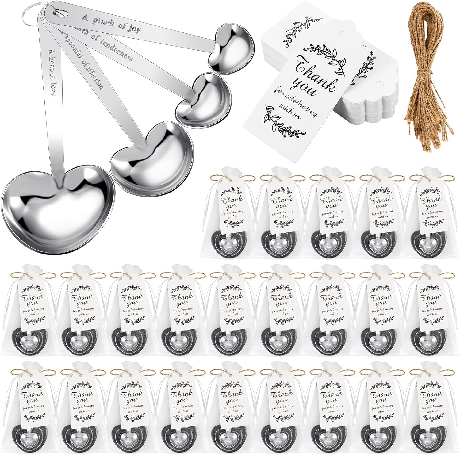Heart Shaped Measuring Spoon Set for Weddings and Showers