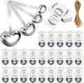 Heart Shaped Measuring Spoon Set 30 pcs - Elegant Silver Favors