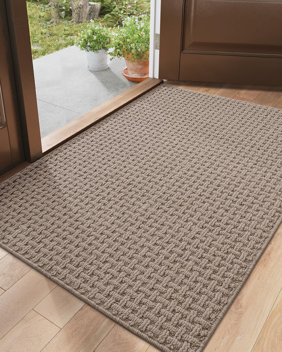 Non Slip 32x48 Entryway Door Mat for Home - Light Taupe