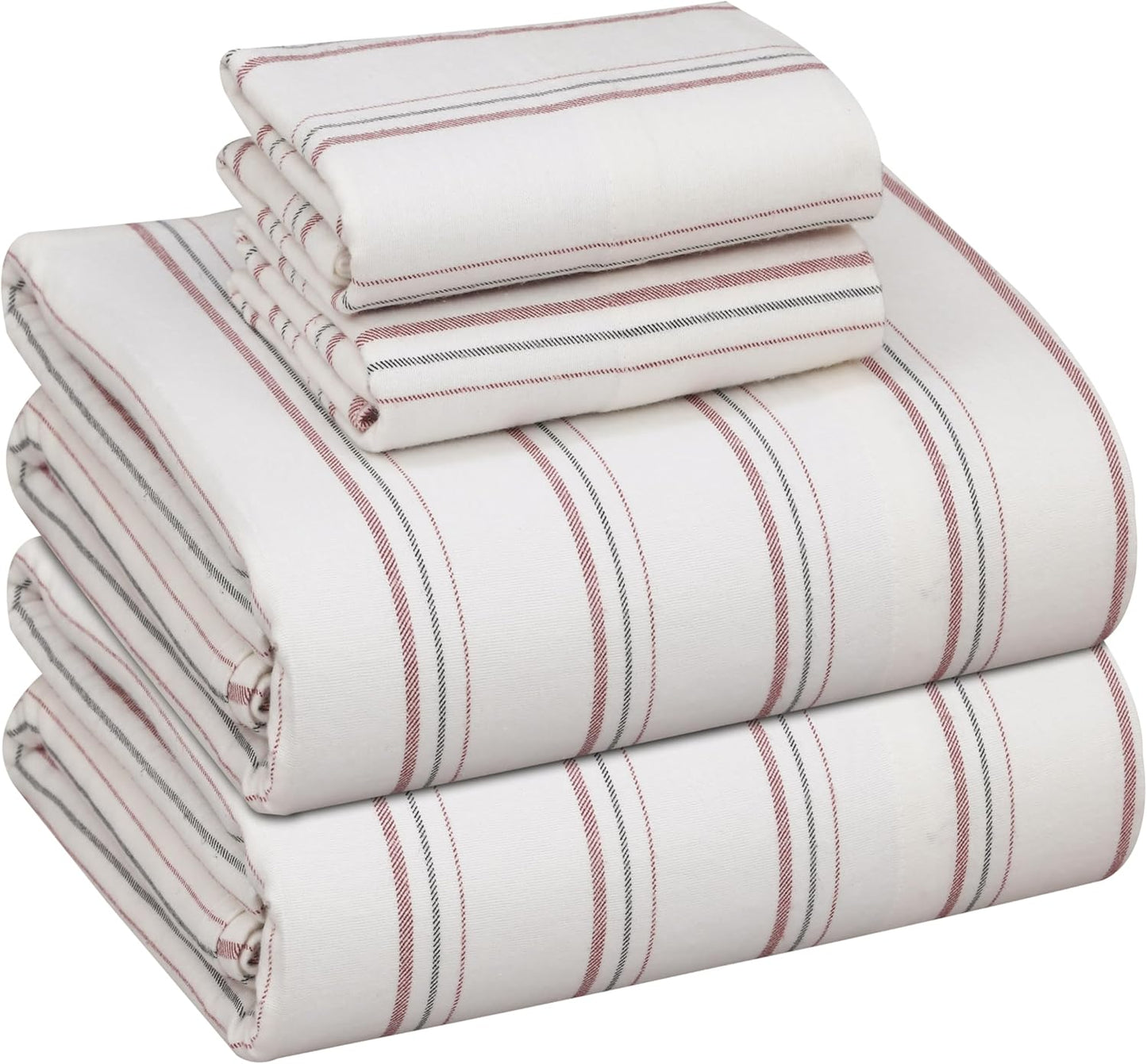 RUVANTI Flannel Sheets Queen Size - Soft & Cozy Cotton Set