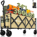 34 in Extra Long Foldable Utility Wagon - Khaki, Lightweight