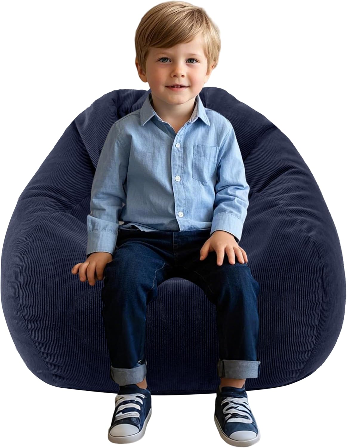 Gurxien 3ft Memory Foam Kid's Bean Bag - Cozy, Corduroy Cover
