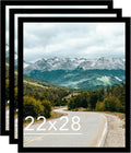 Wood 22x28 Picture Frame Black 3 Pack - Simple Wall Display
