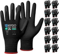 MicroFoam Nitrile Work Gloves 12 Pairs Small Black - Touchscreen