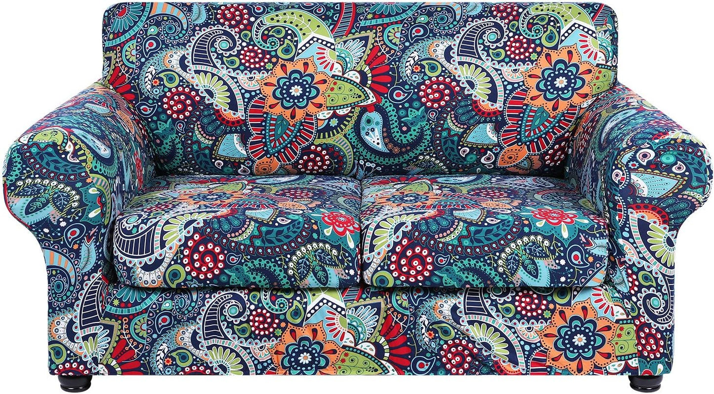 Hyha Floral Pattern Couch Cover for Loveseat, Stretch Slipcovers