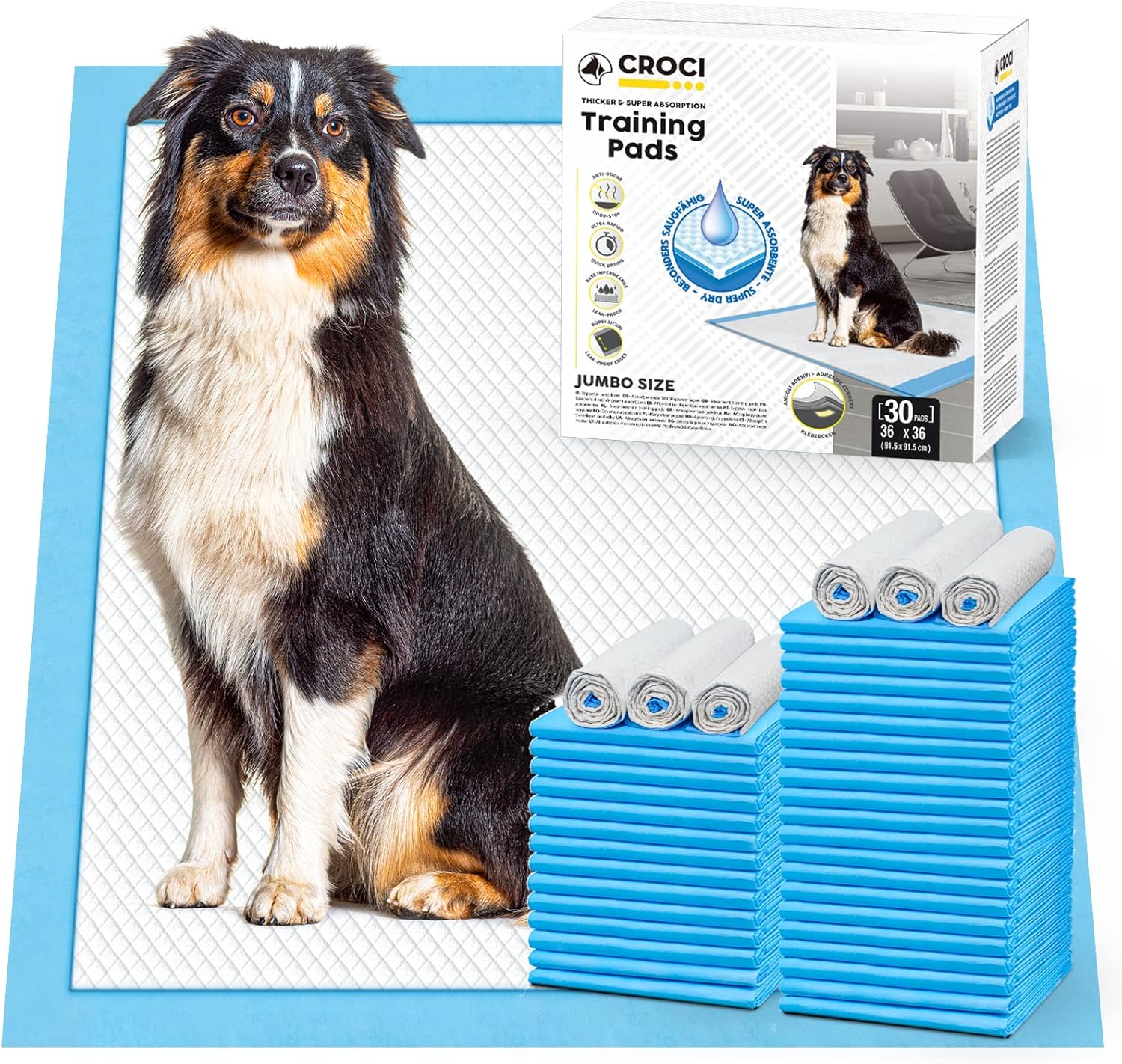 CROCI Wee Wee Pads for Dogs - Extra Large 36x36in Training Pads