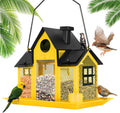 Solar Bird Feeders House for Outside Hanging - Large Capacity Metal