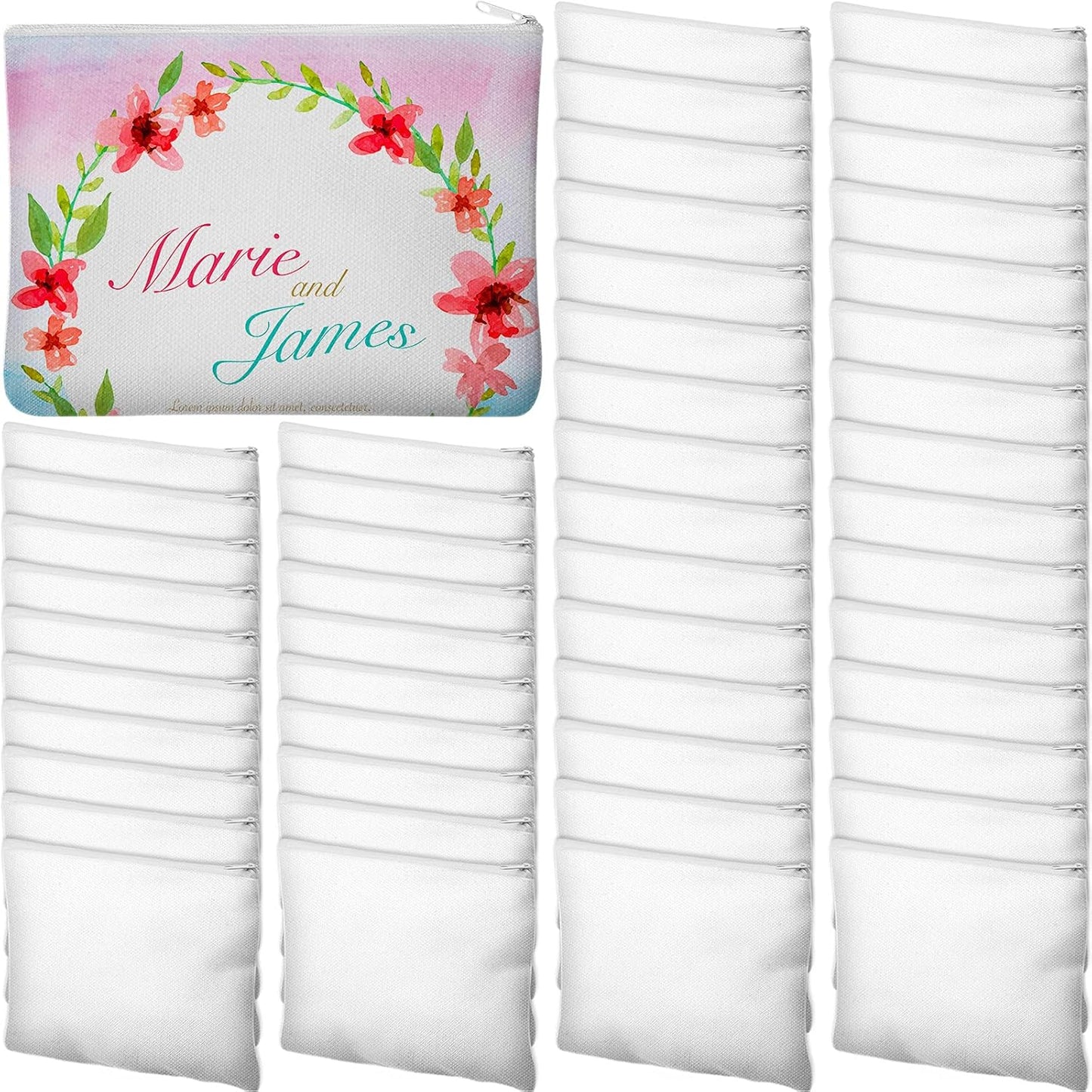 Sublimation Blank Canvas Makeup Bags for DIY Projects and Gifts