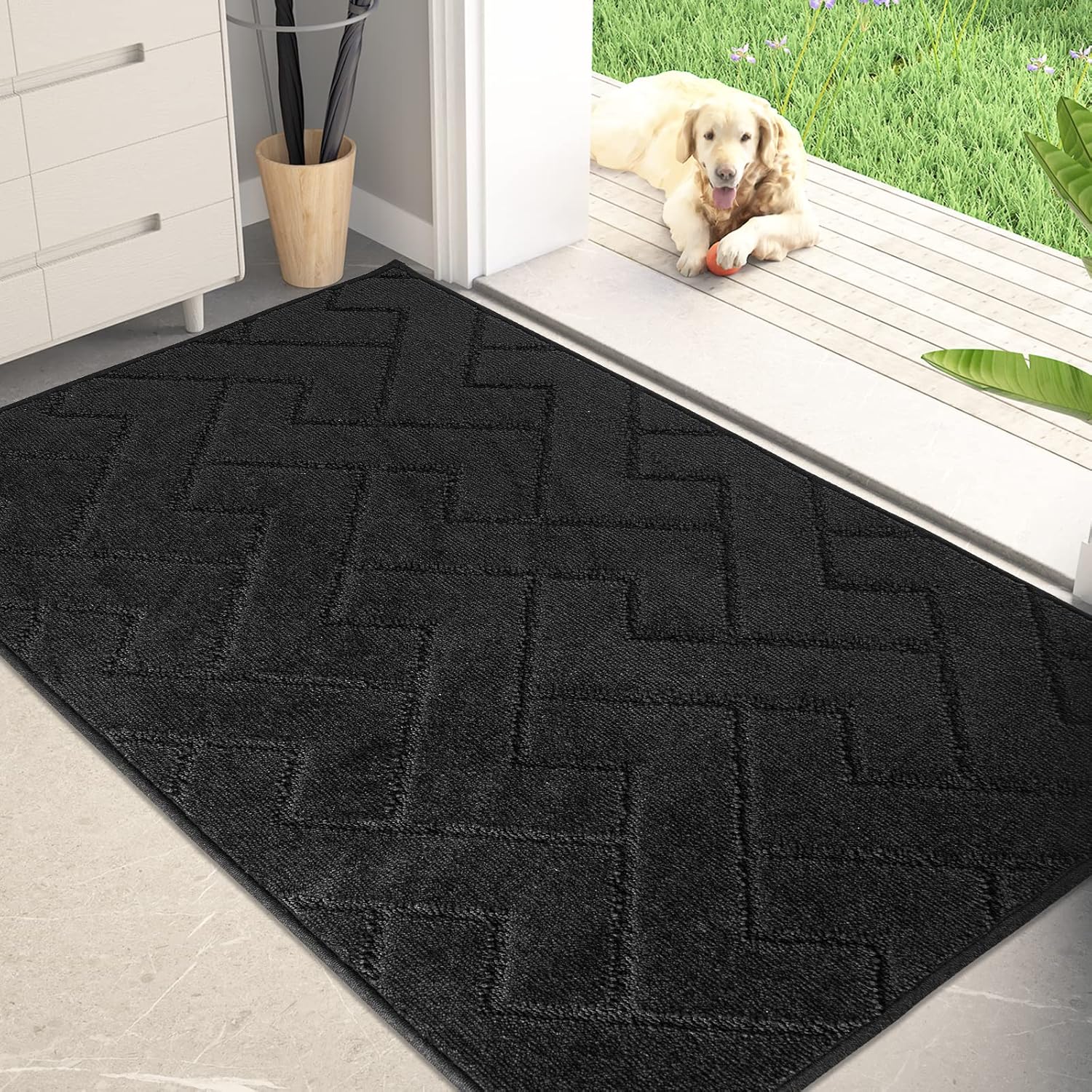 Dirt Trapping Door Mat 34in x 59in - Non-Slip & Machine Washable