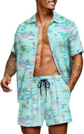 Men's Hawaiian Matching Set - Floral Beach 2-Piece Summer Outfit