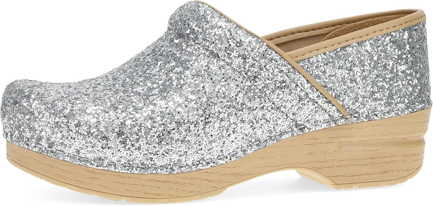 Dansko Professional Glitter Slip-On Clogs for Women with Comfort