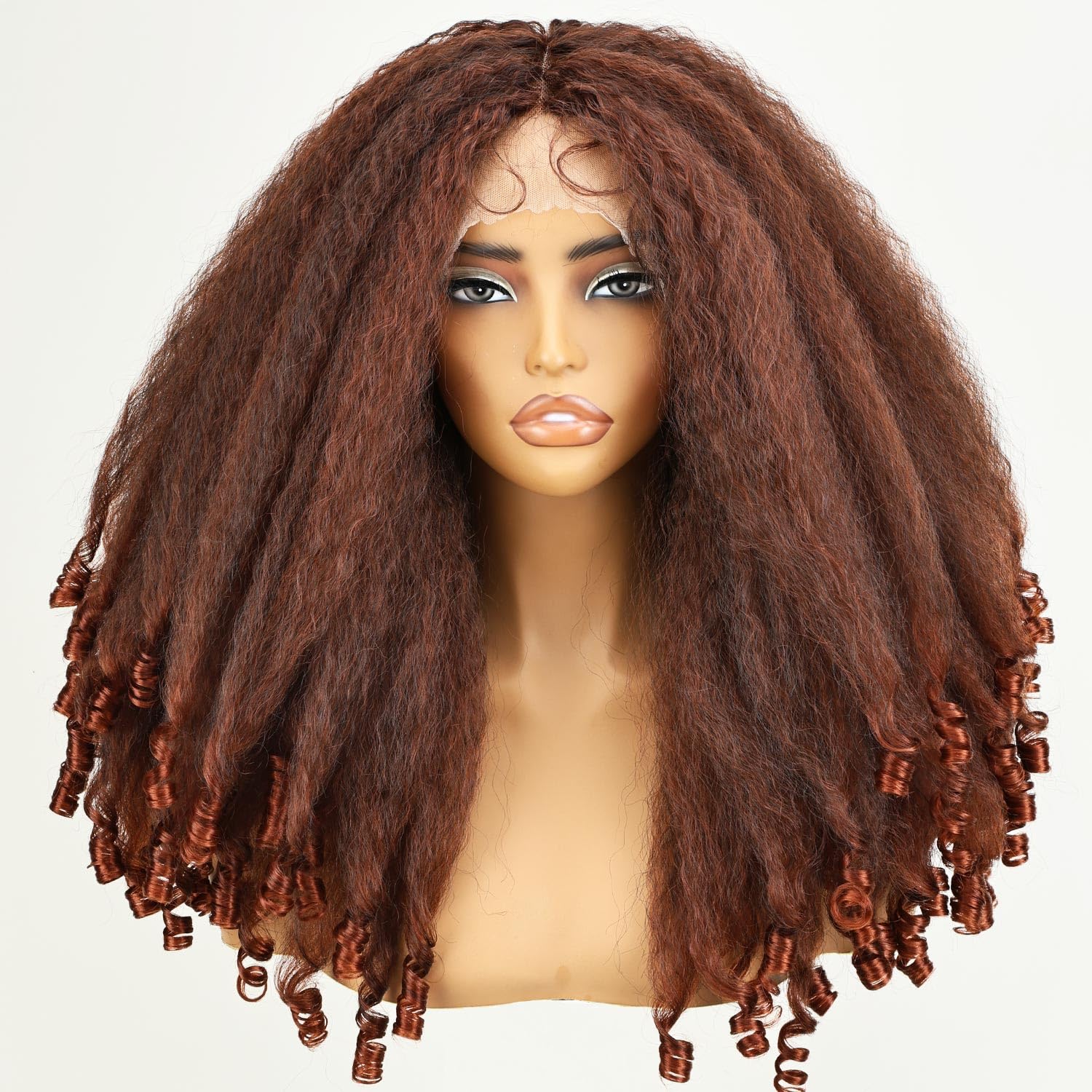 SOKU Afro Curly Lace Front Wig 20 Inch Kinky Straight Style