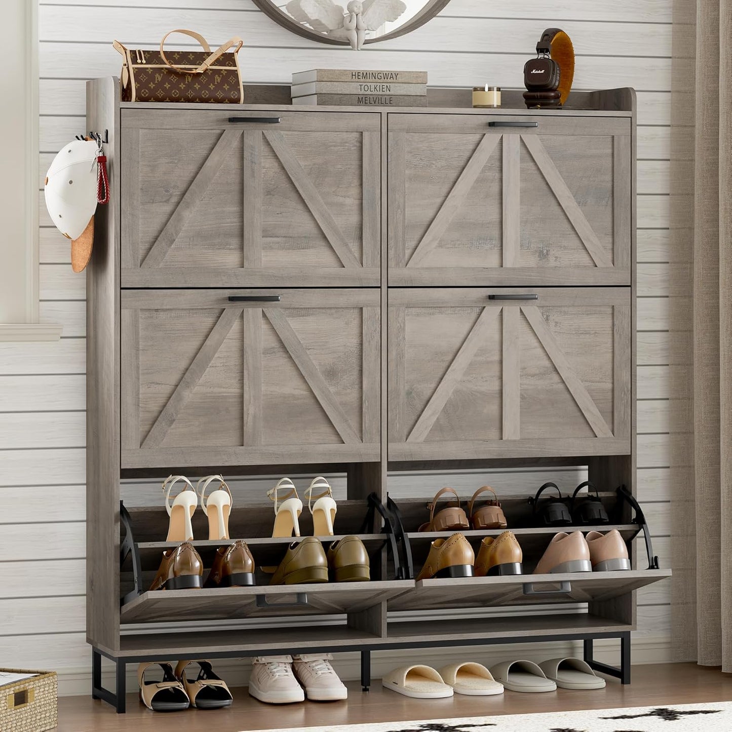Shoe Cabinet with 6 Flip Drawers for Stylish Storage Solutions