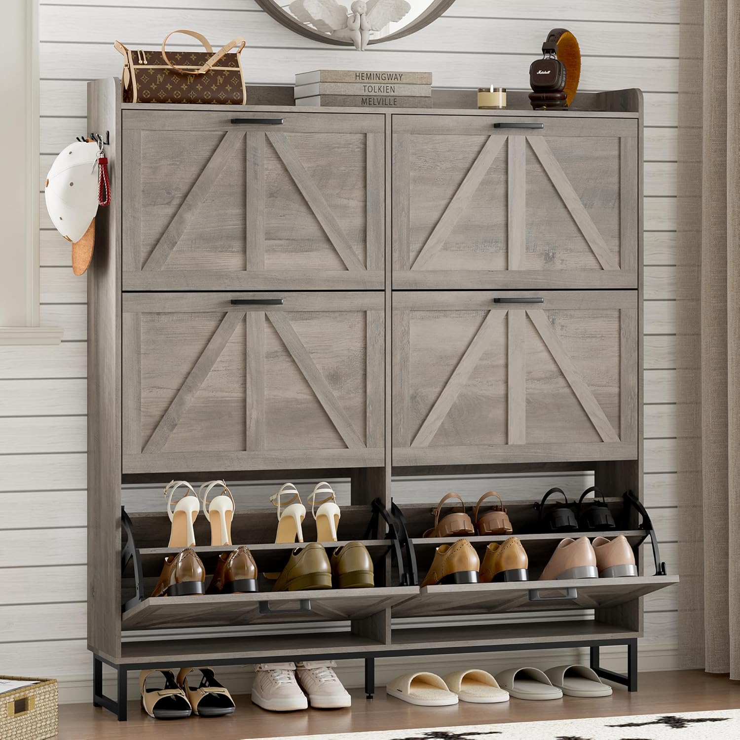 Shoe Cabinet with 6 Flip Drawers for Stylish Storage Solutions