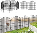 Metal Garden Fence with Gate 28in x 18.7ft - Easy No Dig Pet Barrier