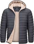 TACVASEN Men's Puffer Jacket Hooded Sherpa Lined - Warm Winter Coat [3