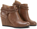 Contemporary Women's Braided Wedge Ankle Boots for Fall Fashion