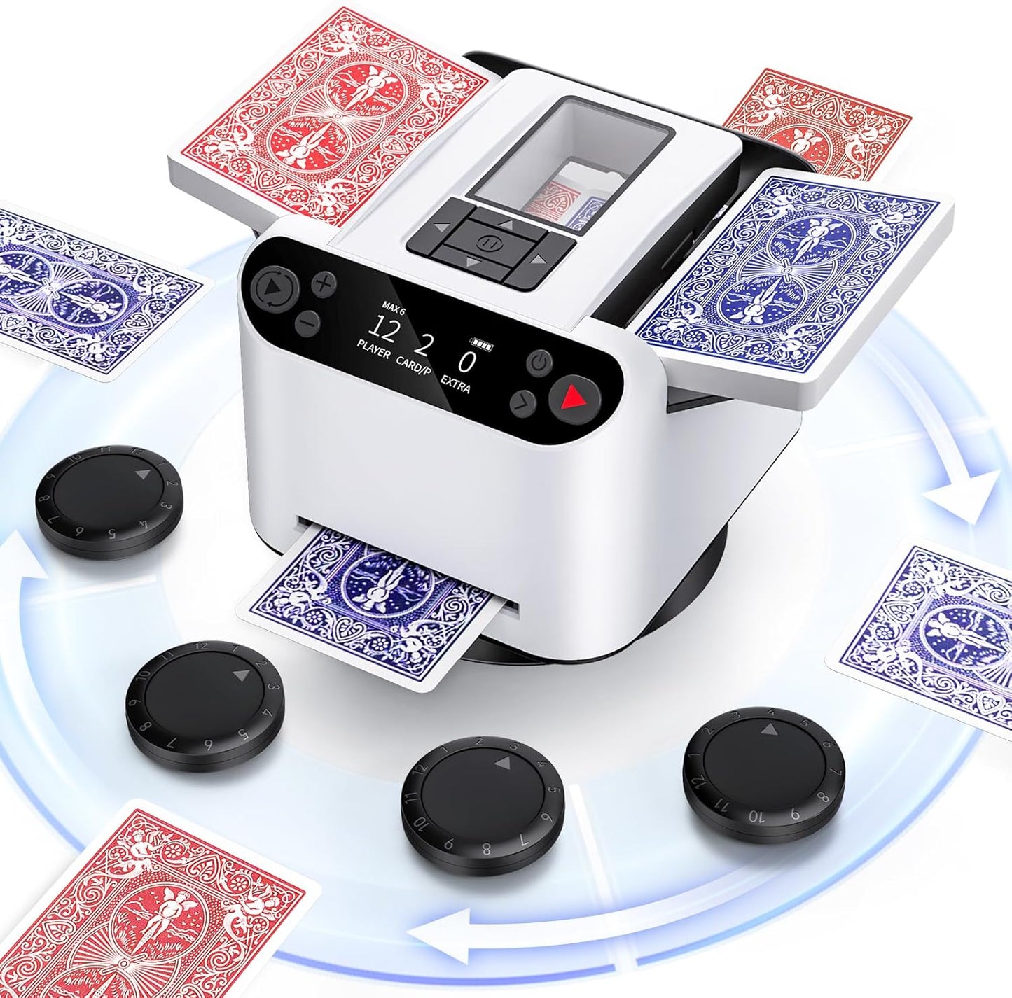 Automatic Card Shuffler and Dealer 2-in-1 for 12 Players