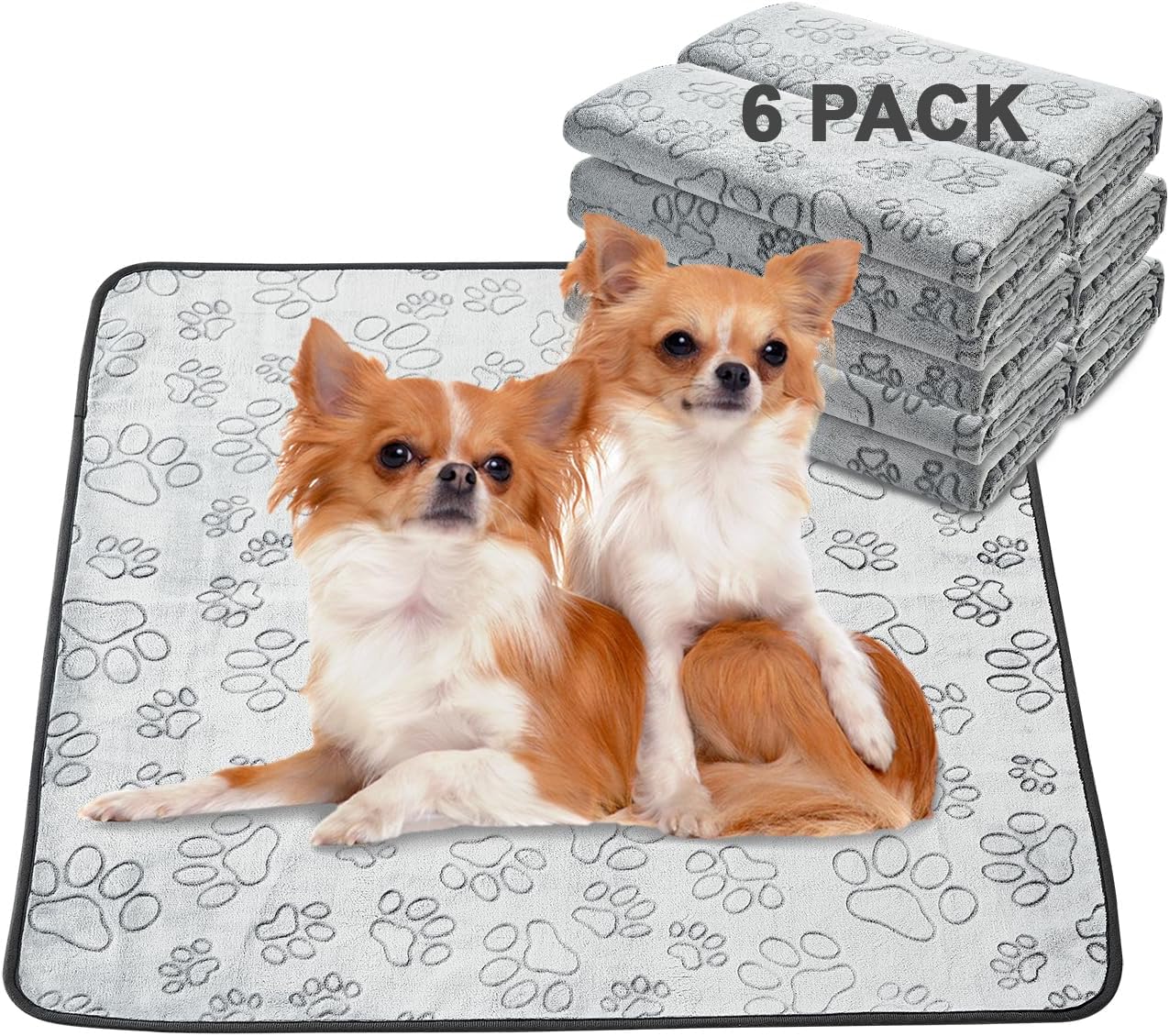 Qeils Reusable Puppy Pads for Dogs - Washable Pee Pads 30x34