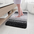 Microfiber Bath Rug 36x24 Black - Thick Shaggy Non-Slip Mat