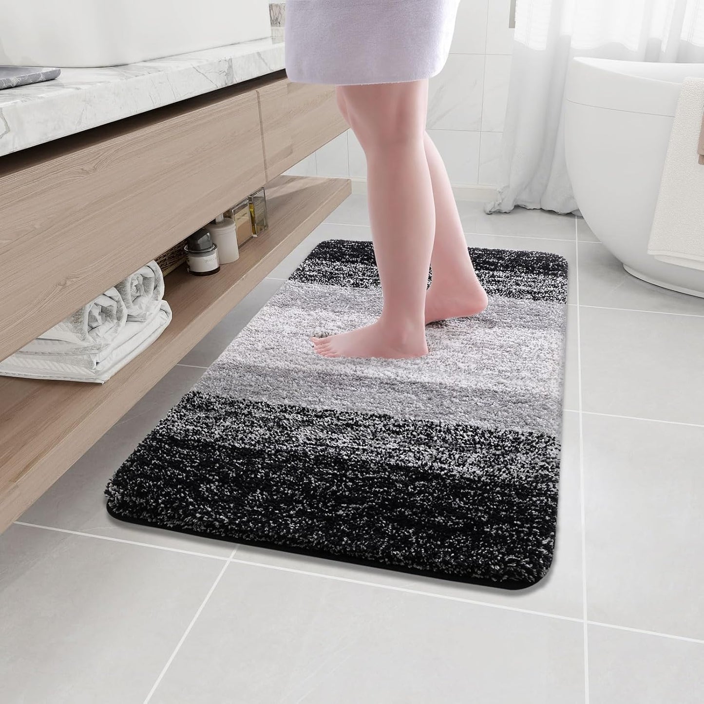 Arotive Microfiber Bathroom Rugs: Soft, Absorbent, Non-Slip Mats