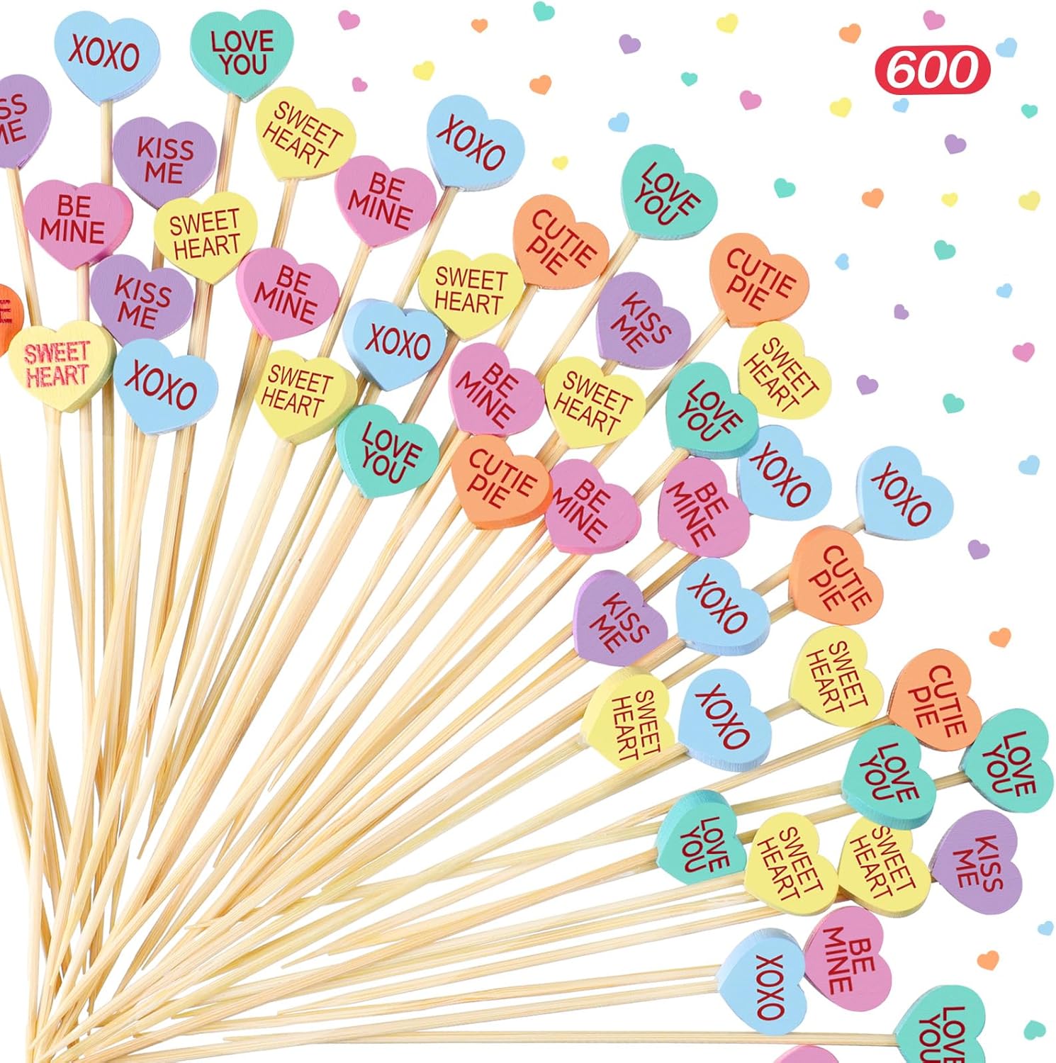 Valentine's Day Cocktail Picks - 600 Pcs Charming Heart Design!