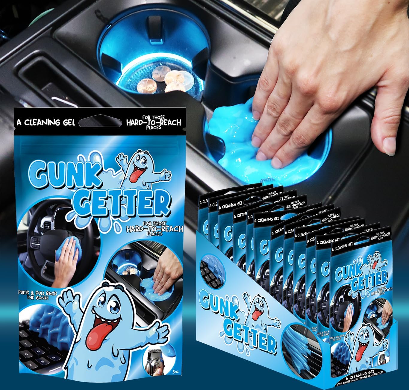 12 Pack Gunk Getter Gel: Reach & Remove with Ease!