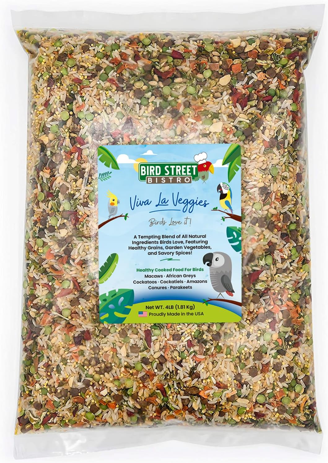 Healthy Parrot Food for Parakeets & Cockatiels - Quick Prep