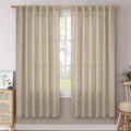 BGment Oatmeal Linen Curtains 72 Inch Length for Living Room